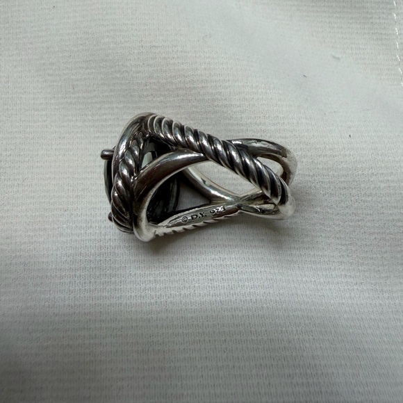 David Yurman Silver Ring with Green Gemstone - Picture 2 of 3